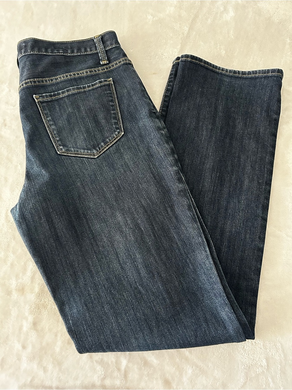 Talbots Dark Wash Straight Leg Faded Knees Jeans Women’s Sz 6